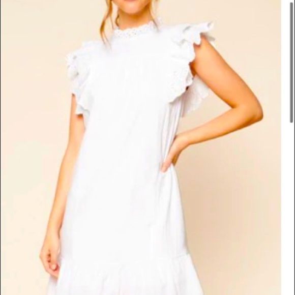 🆕NWT✨SUGAR LIPS✨EYELET DETAILED SLEEVELESS MINI DRESS - Picture 7 of 15